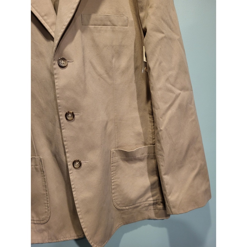 New Mens St Johns Bay Beige Everyday Blazer Cotton Twill Sportcoat Pockets Sz L - Picture 3 of 8